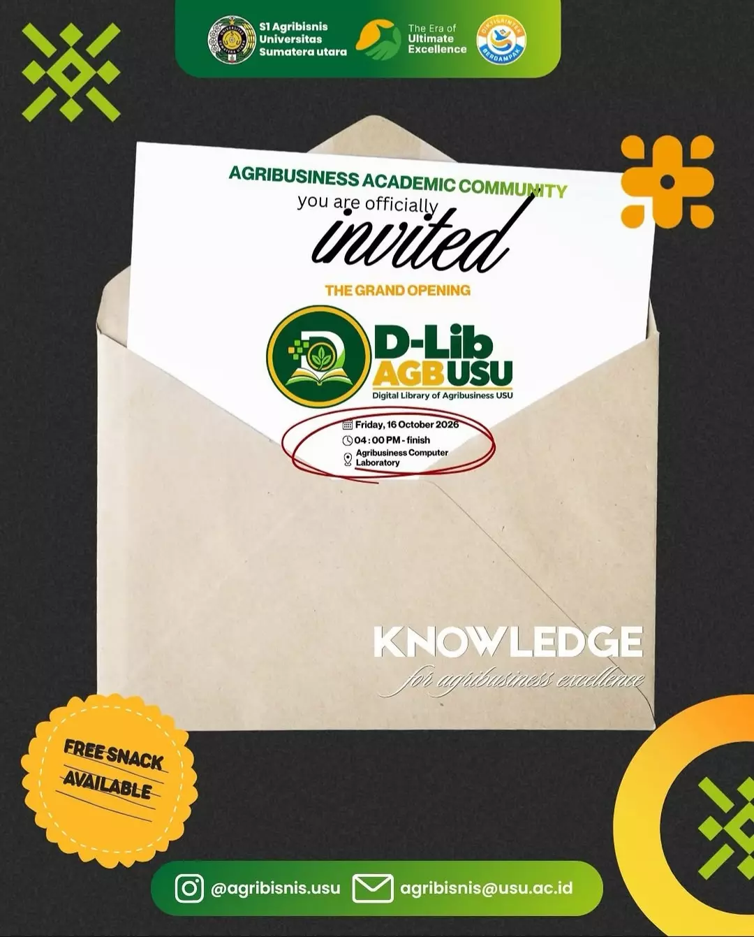 Grand Opening D-Lib AGBUSU: Digital Library of Agribusiness USU